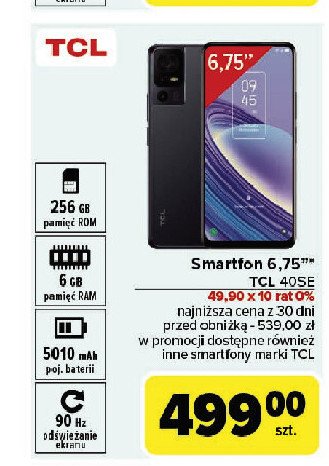 Smartfon 40se szary Tcl promocja w Carrefour Market