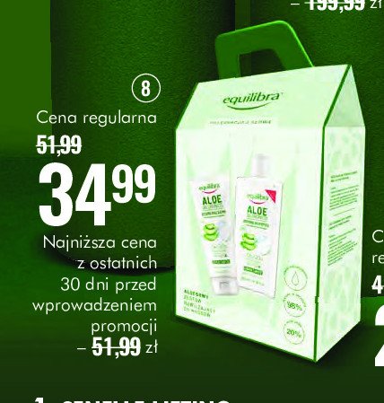 Zestaw w pudełku: szampon 200 ml + odżywka 200 ml Equilibra aloe promocja w Super-Pharm