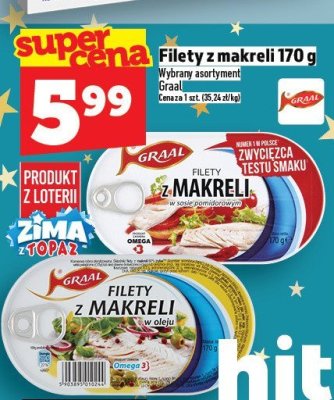 Filety z makreli 170 g promocja w TOPAZ