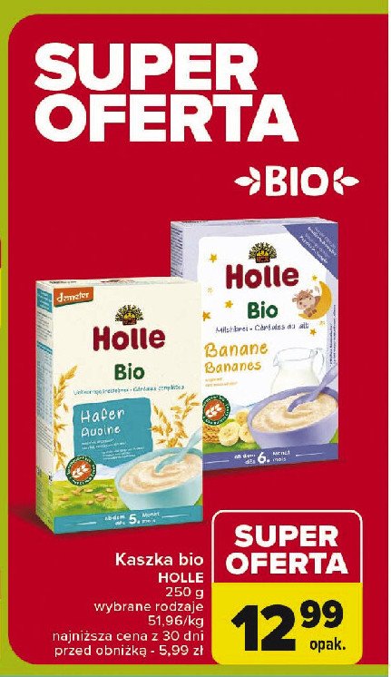 Kaszka pszenna pełnoziarnista bananowa Holle bio promocja
