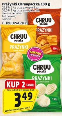 Prażynki Chruupaczka 130 g zielona cebulka, bekonowe, serowe promocja w Prim Market