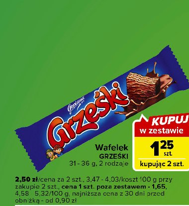 Wafelek kakaowy Grześki promocja