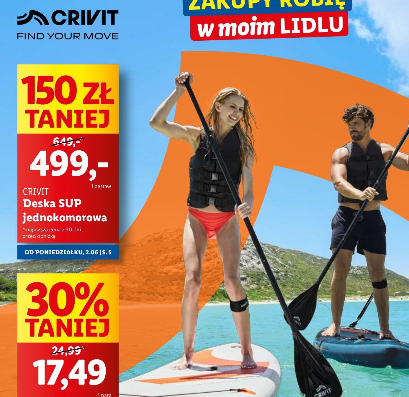 Deska sup Crivit promocja w Lidl