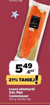 Łosoś atlantycki XXL filet Connoisseur promocja w Netto