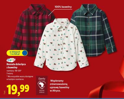 Koszula dziecięca z bawełny  promocja w Lidl