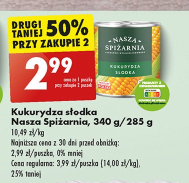 Kukurydza słodka Nasza spiżarnia promocja