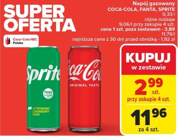 Napój Coca-cola promocja w Carrefour