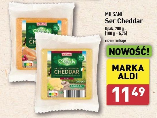 Ser cheddar ostry Milsani promocja