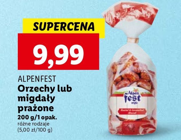 Migdały prażone w posypce cukrowej Alpen fest promocja