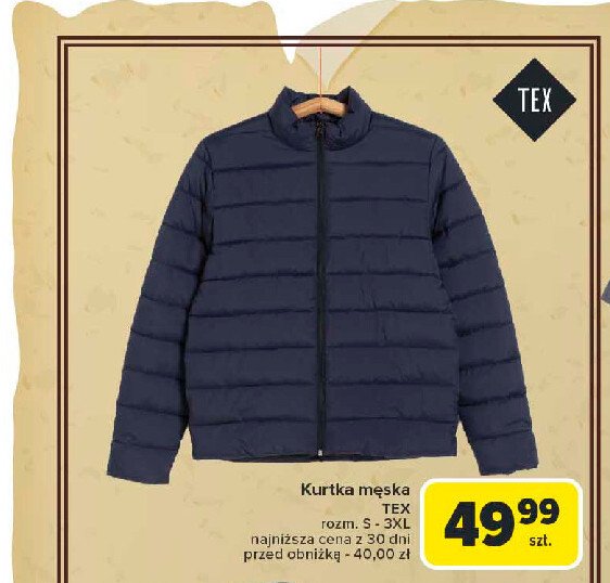 Kurtka męska rozm. s-3xl Tex promocja w Carrefour