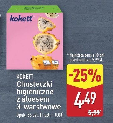 Chusteczki uniwersalne 3-warstwowe Kokett promocja w Aldi