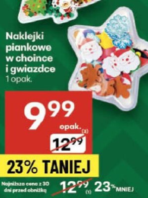 Naklejki piankowe w choince i gwiazdce promocja w Delikatesy Centrum