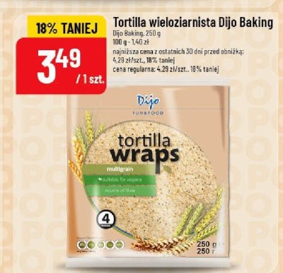 Tortilla wieloziarnista Dijo Baking promocja w POLOmarket