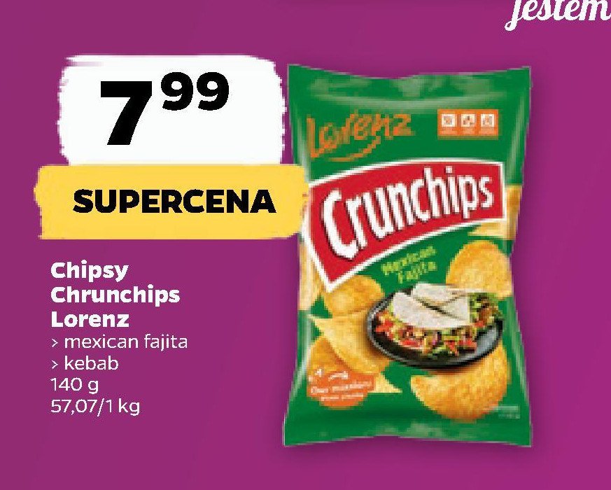 Chipsy kebab na kiju Crunchips x-cut Crunchips lorenz promocja