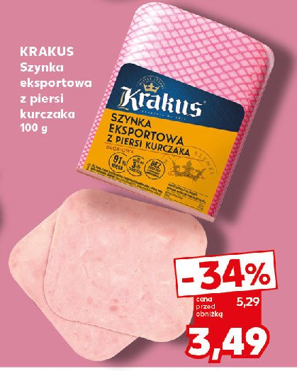 Szynka eksportowa z piersi kurczaka Krakus animex promocja