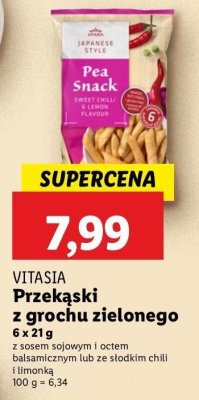 Przek膮ski z grochu zielonego z sosem sojowym i octem Vitasia promocja