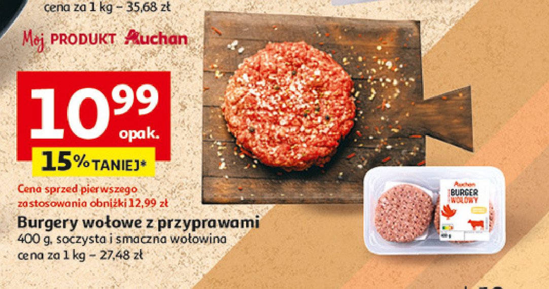 Burger wołowy Auchan promocja