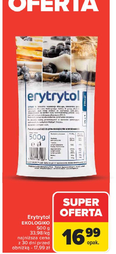 Erytrytol Ekologiko promocja w Carrefour Market