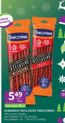 Kabanosy Exclusive różne rodzaje Tarczyński promocja w Stokrotka