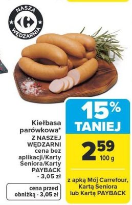 Kiełbasa parówkowa z Naszej Wędzarni promocja