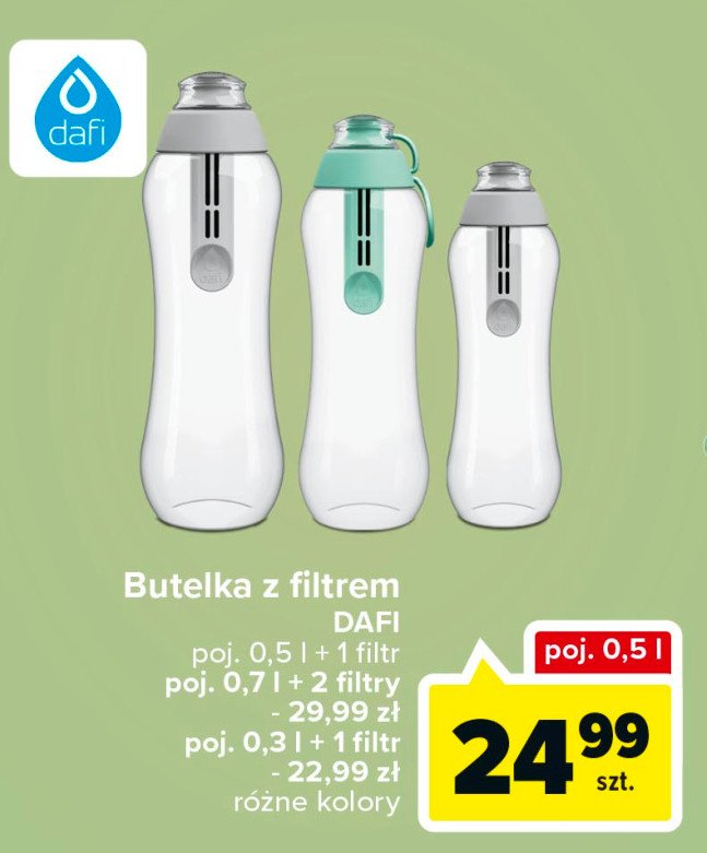Butelka filtrująca wodę 500 ml + 2 filtry Dafi promocja