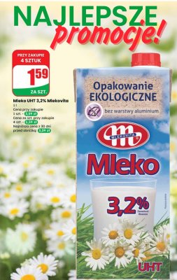 Mleko UHT 3,2% 1l promocja w Dino