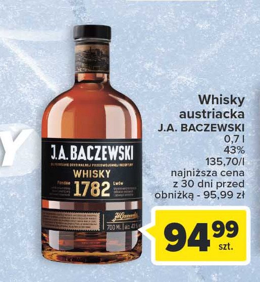 Whisky J.a. baczewski whisky 1782 promocja