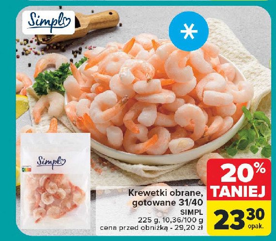 Krewetki gotowane 31/40 Simply promocja