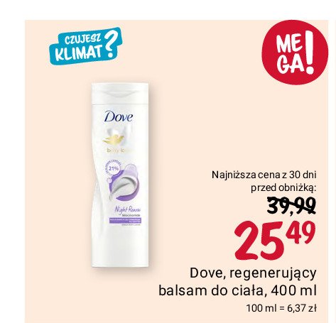 Balsam do ciała night recovery DOVE BODY LOVE promocja