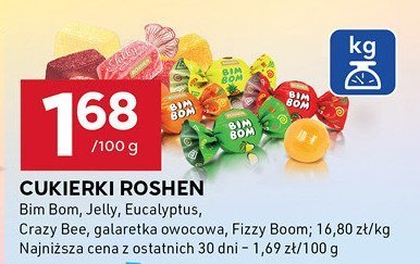 Cukierki Roshen Bim Bom, Jelly, Eucalyptus, Crazy Bee, galaretka owocowa, Fizzy Boom promocja w Stokrotka
