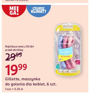 Maszynki do golenia mix kolor Gillette venus 3 promocja w Rossmann