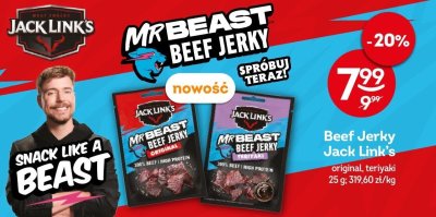 Beef jerky Jack Link's Mr Beast original, teriyaki promocja w Żabka