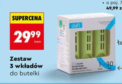 Zestaw 3 wkładów do butelki dafi promocja w Biedronka