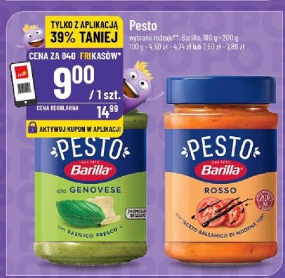 Pesto Barilla wybrane rodzaje promocja w POLOmarket