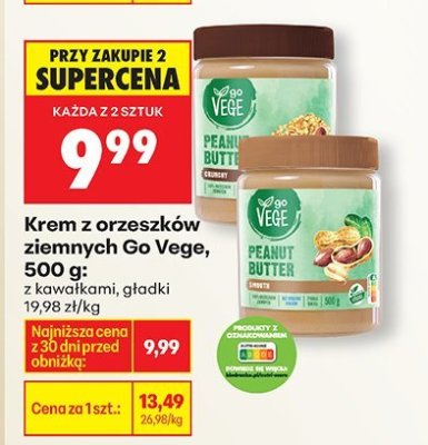 Krem z orzeszków ziemnych Go Vege, 500 g promocja w Biedronka