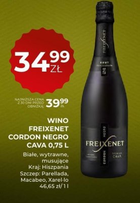 Wino Freixenet Cordon Negro Cava białe musujące 0,75l promocja w Duży Ben