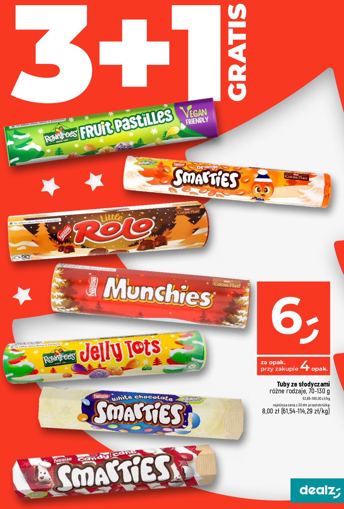 Draże candy cane Smarties promocja