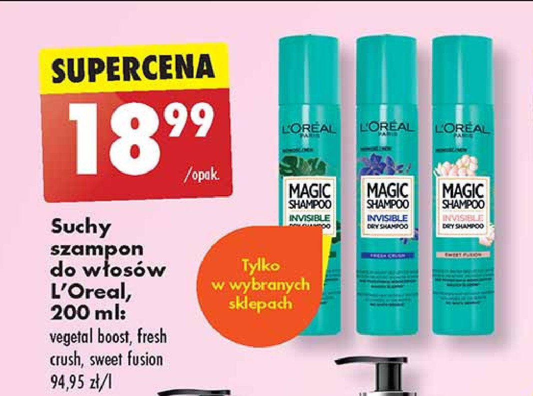 Suchy szampon rose tonic L'oreal promocja