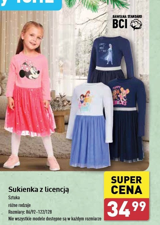 Sukienka dziewczęca minnie 86/92-122/128 promocja