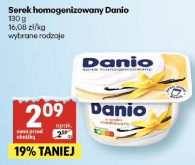 Serek homogenizowany Danio promocja w Delikatesy Centrum