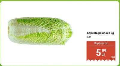 Kapusta pekińska kg luz promocja w Dino