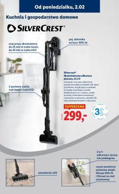 Odkurzacz akumulatorowy pionowy Silvercrest 22,2V promocja w Lidl
