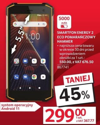 Smartfon HAMMER ENERGY 2 ECO pomarańczowy promocja w Selgros
