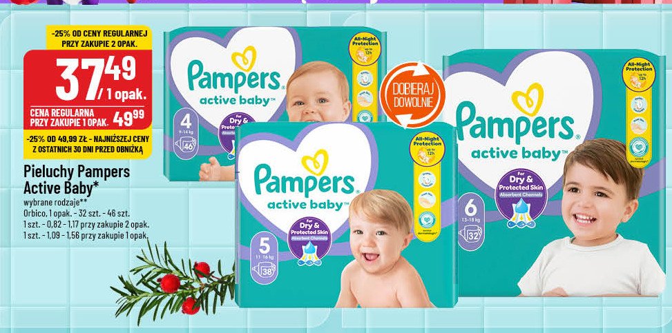 Pieluszki dla dzieci 6 Pampers active baby promocja