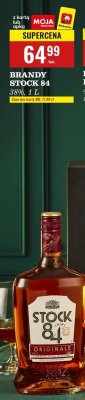 Brandy Stock 84, 38% 1l promocja w Biedronka