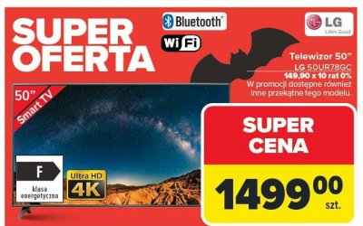 Telewizor 50" 50UR76GC LG promocja w Carrefour