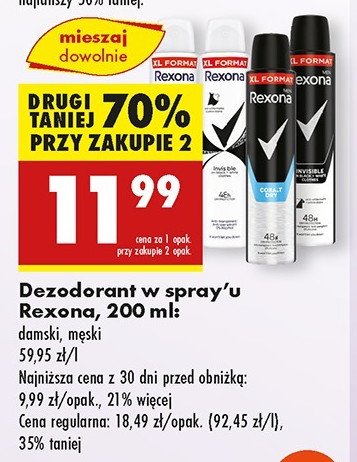 Antyperspirant aqua Rexona invisible promocja