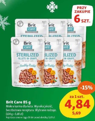 Karma dla kota Brit Care Sterilized 85 g promocja w MAXI ZOO