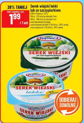 Serek wiejski lekki lub ze szczypiorkiem OSM w Piątnicy promocja w POLOmarket