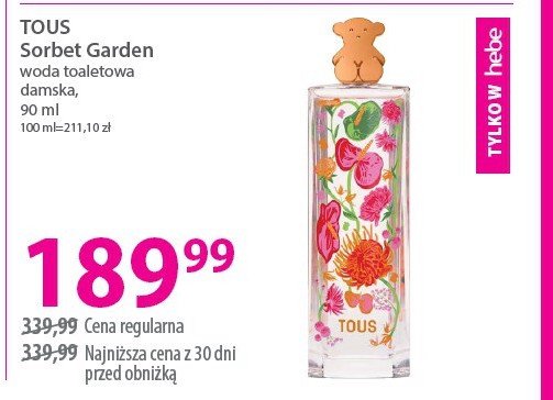 Woda toaletowa Tous sorbet garden promocja w Hebe